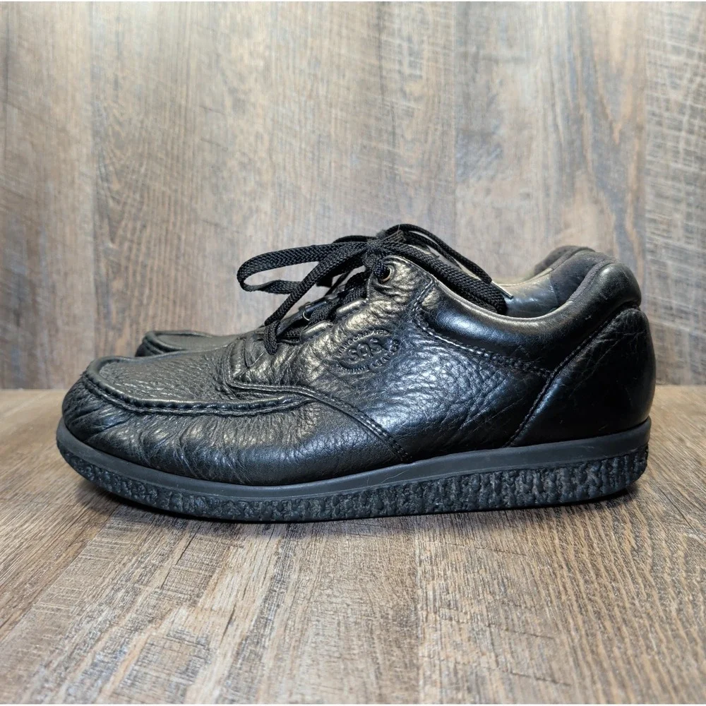 SAS Pathfinder Shoes Sneakers Mens 12 W Black Pebbled Leather COMFORT USA